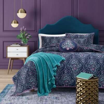 Kayani Indigo Coverlet By J Queen Coverlet By J. Queen New York