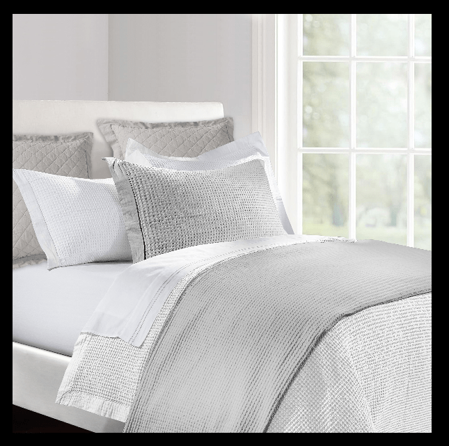 Waffle Weave Grey Coverlet