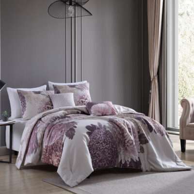 Bebejan Bloom 100% Cotton Sateen 5-Piece Reversible Comforter Set Comforter Sets By Bebejan
